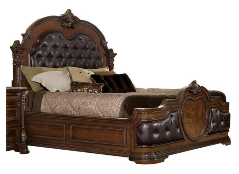 Antoinetta Queen Panel Bed in Warm Cherry 1919-1*