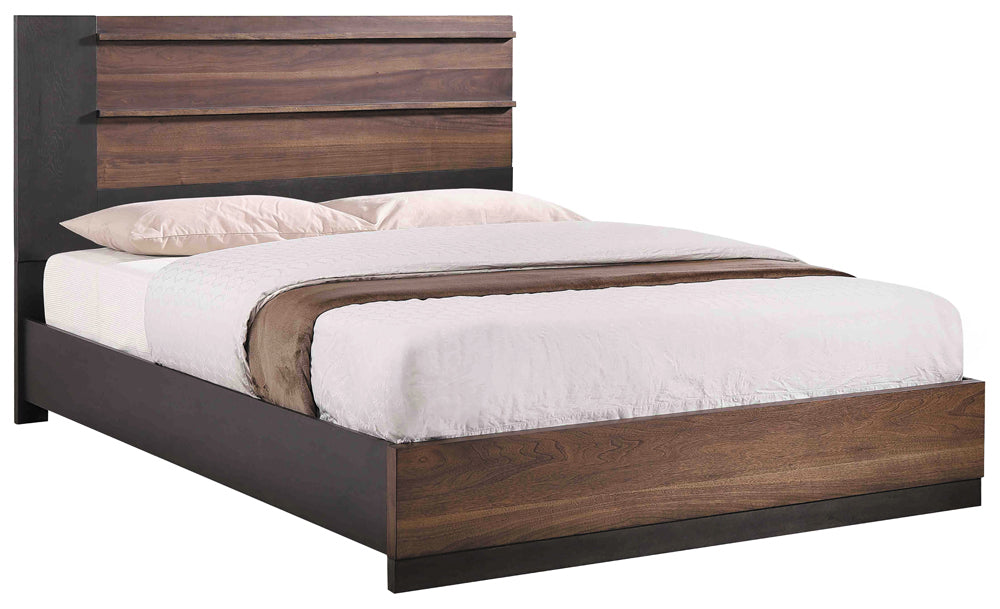 Azalia Rectangular Bed Black and Walnut image