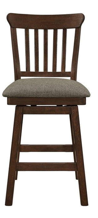 Schleiger Counter Height Swivel Chair in Dark Brown (Set of 2)