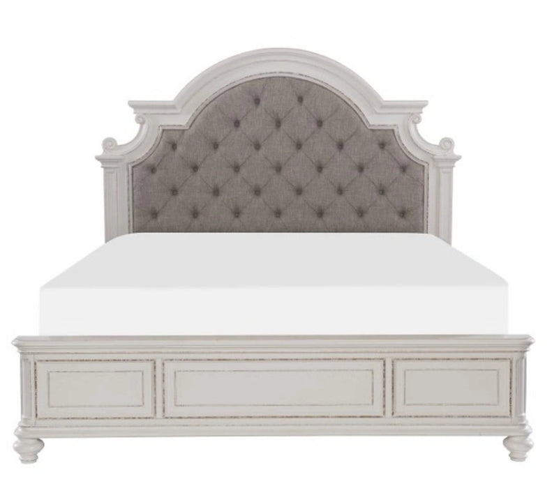 Baylesford Queen Upholstered Panel Bed in Antique White 1624W-1*