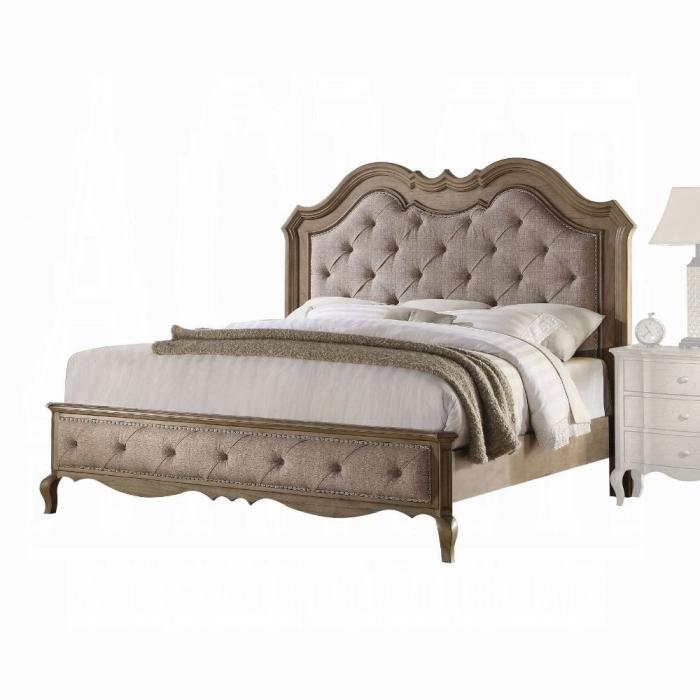 Chelmsford Beige Fabric & Antique Taupe Eastern King Bed