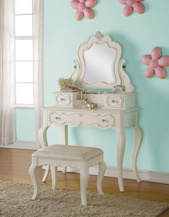 Edalene Pearl White Vanity & Mirror image