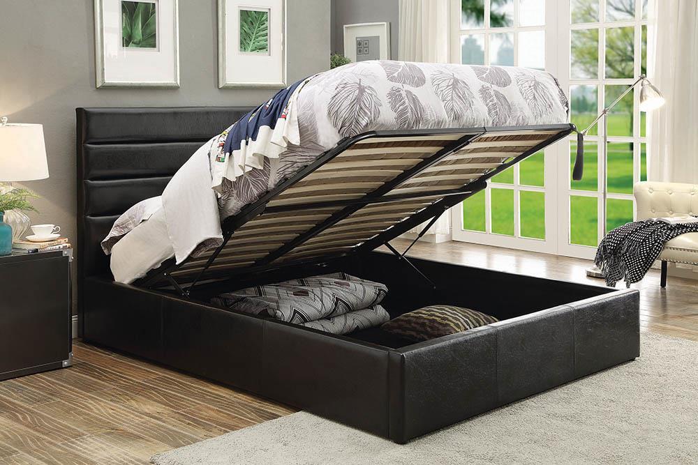 Riverbend Full Upholstered Storage Bed Black