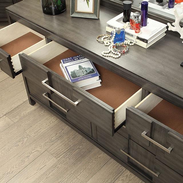 Berenice Espresso Night Stand White, Gray, & Espresso