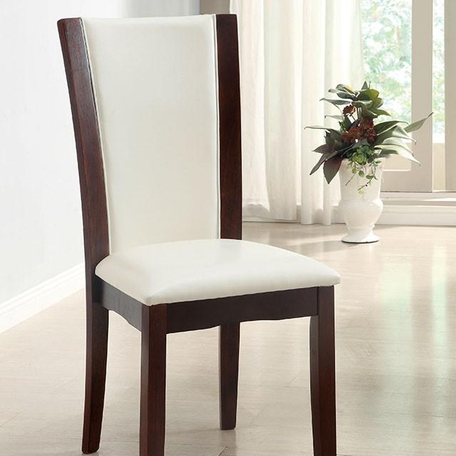 Manhattan I Dark Cherry/White Side Chair, White (2/CTN)