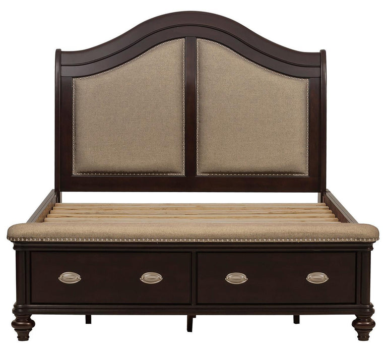 Homelegance Marston Queen Sleigh Storage Bed in Dark Cherry 2615DC-1