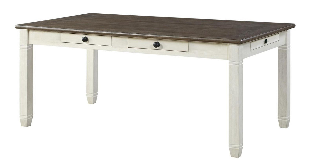 Granby Dining Table in White & Brown 5627NW-72