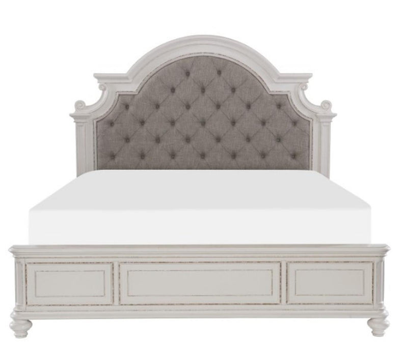 Homelegance Baylesford King Upholstered Panel Bed in Antique White 1624KW-1EK* image