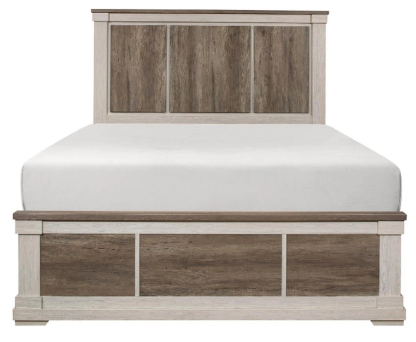 Arcadia King Panel Bed in White & Weathered Gray 1677K-1EK*