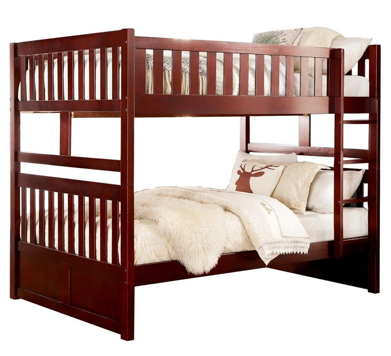 Rowe Full/Full Bunk Bed in Dark Cherry B2013FFDC-1*