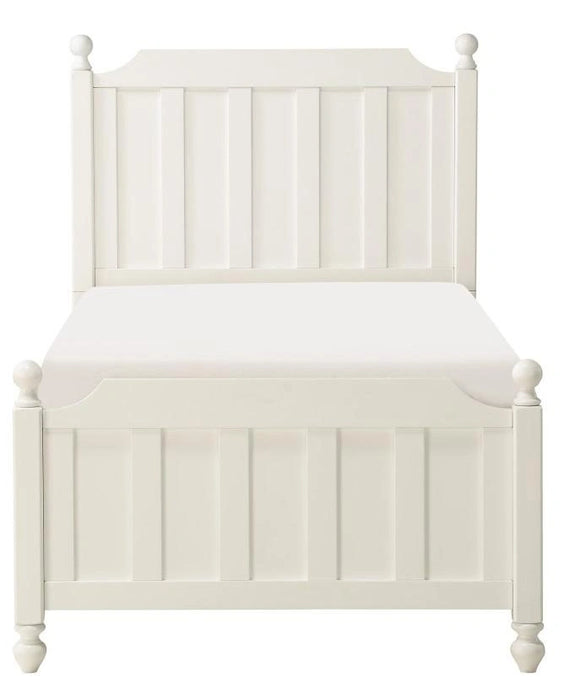 Wellsummer Twin Panel Bed in White 1803WT-1*