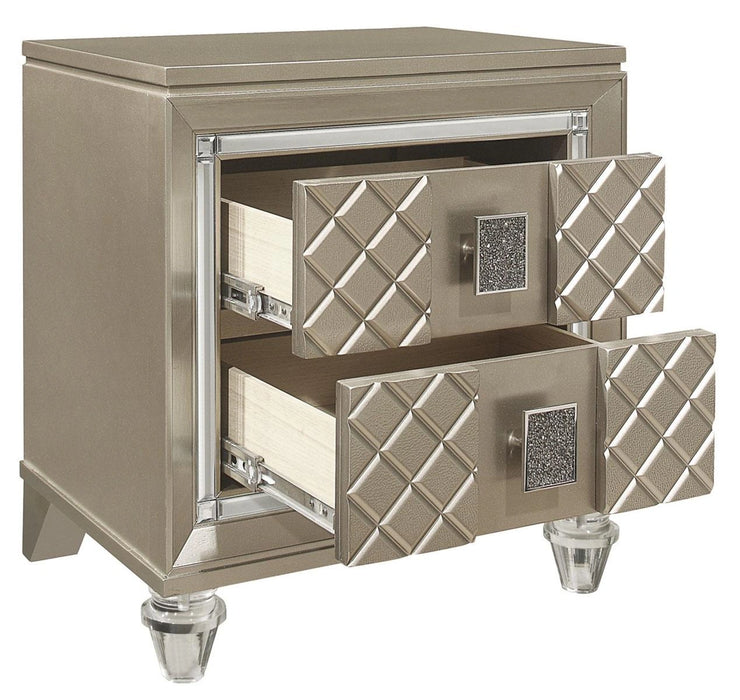 Youth Loudon 2 Drawer Nightstand in Champagne Metallic B1515-4