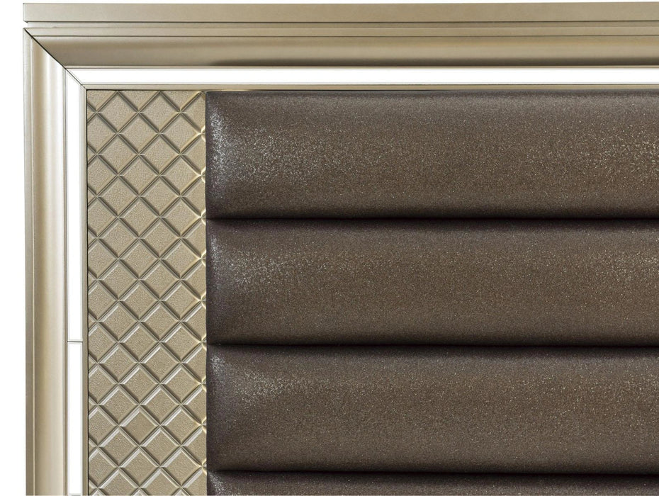 Loudon Queen Platform with Storage Bed in Champagne Metallic 1515-1*