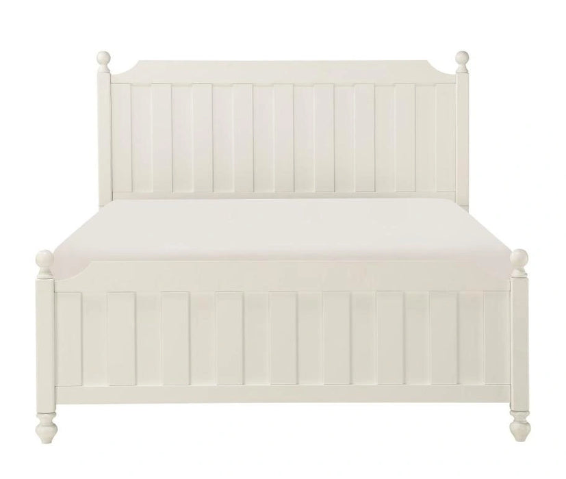 Wellsummer Full Panel Bed in White 1803WF-1*