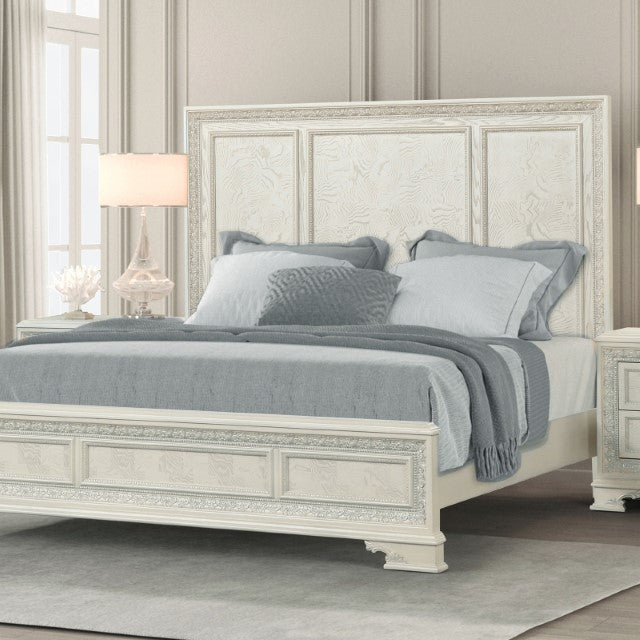 Stella Mia 4 Pc 5 Pc Queen Bedroom Set White & White